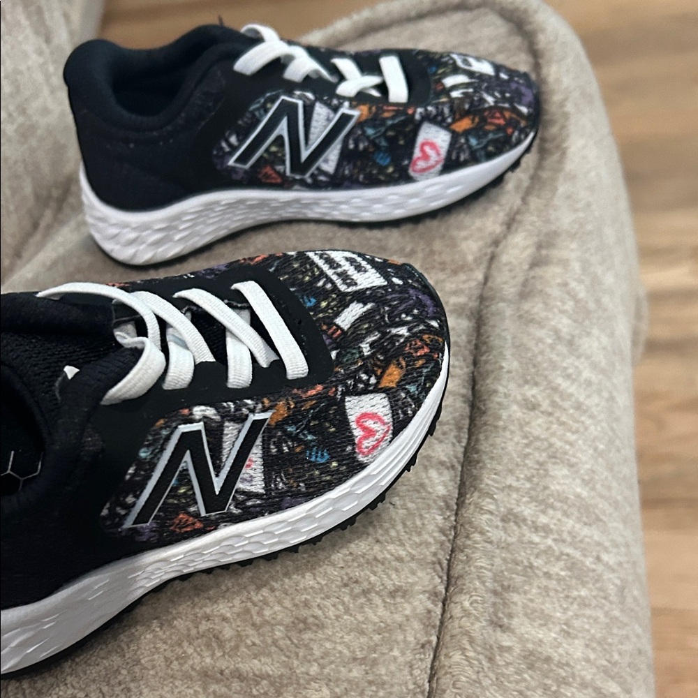 New Balance Black and Multicolor Patterned Sneakers